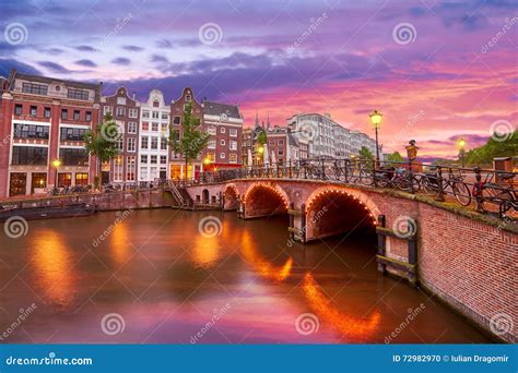 Amsterdam, the Netherlands. Stock Photo - Image of amsterdam, lights ...