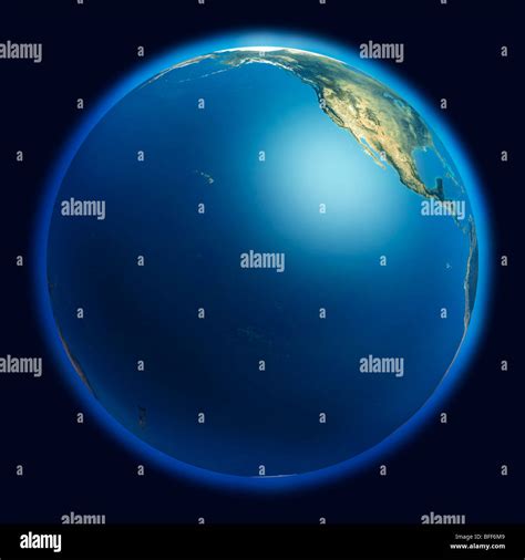 Earth globe from space showing the Pacific ocean Stock Photo - Alamy