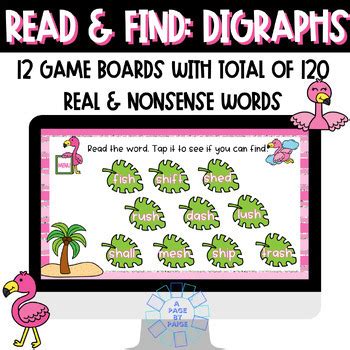 Digital Phonics Games for Digraphs - Find and Read Digraph Games