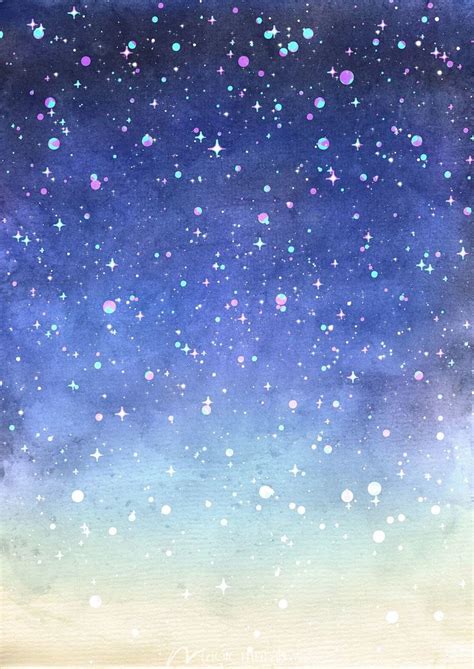 Watercolor Star Gradient | Watercolor night sky, Night sky painting, Sky painting