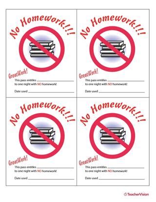 Free Homework Pass Template - PRINTABLE TEMPLATES