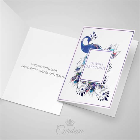 Peacock Diwali Card - Cardeva