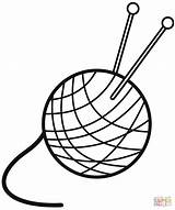 Yarn And Knitting Needles Clip Art Sketch Coloring Page sketch template