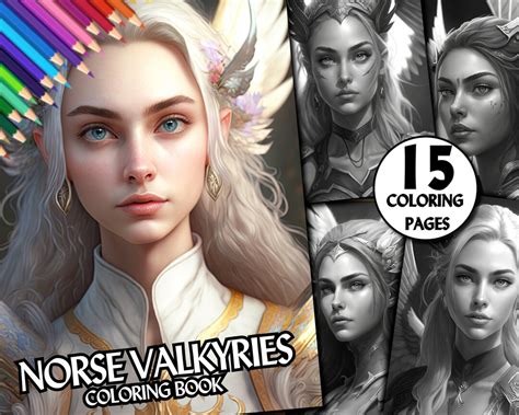 15 Valkyrie Girls Coloring Book Kids Adults Coloring Pages - Etsy España