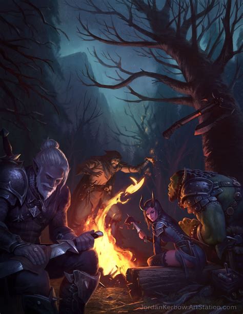 ArtStation - Campfire Tales, Jordan Kerbow | Digital art fantasy, Campfire tales, Dark fantasy art