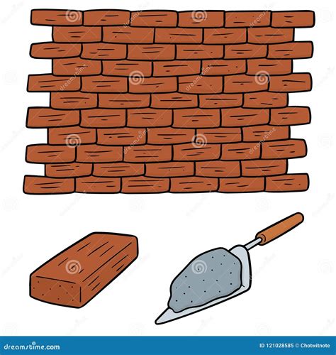 Vector set of bricks stock vector. Illustration of instrument - 121028585