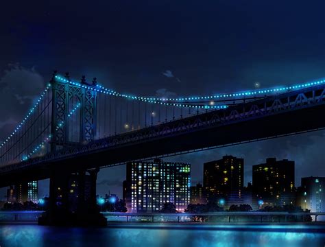 1920x1080px, 1080P free download | Bridges, Bridge, Blue, City, Light ...