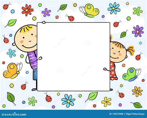 Children's frame. stock vector. Illustration of board - 19627688