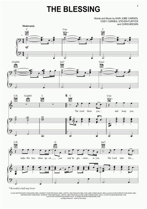 The Blessing Piano Sheet Music | OnlinePianist