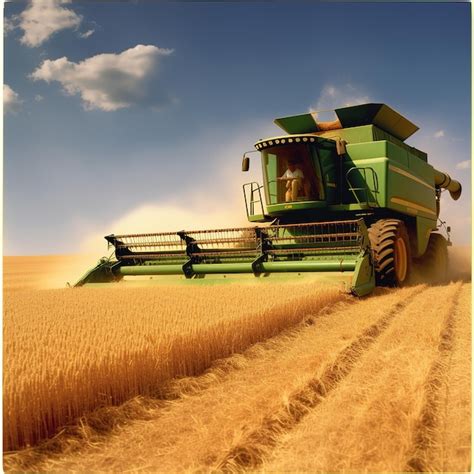 Premium AI Image | wheat harvester machine