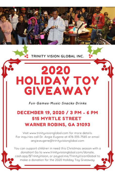 Sign up for the 2020 Christmas Toy Giveaway - Trinity Vision Global