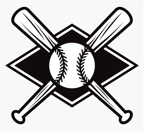 Baseball Bats Batting Clip - Black And White Baseball Logos, HD Png ...