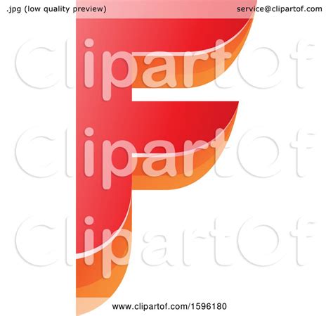 Clipart of a Layered Red and Orange Letter F Logo - Royalty Free Vector ...