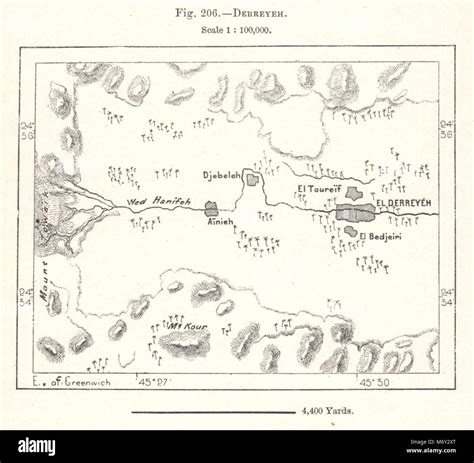 Diriyah. Saudi Arabia. Sketch map 1885 old antique vintage plan chart ...