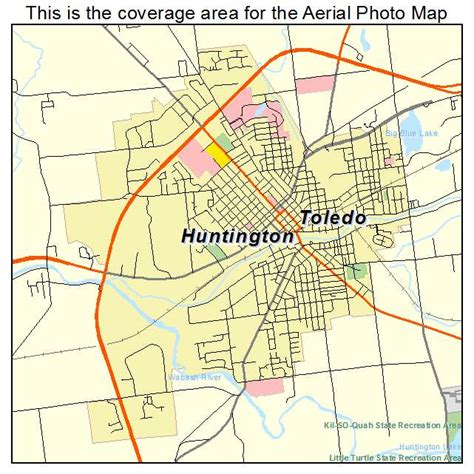 Aerial Photography Map of Huntington, IN Indiana