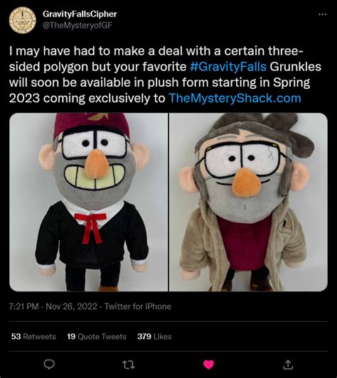 Grunkle Stan and Ford Plushies are coming Next Spring to the Mystery ...