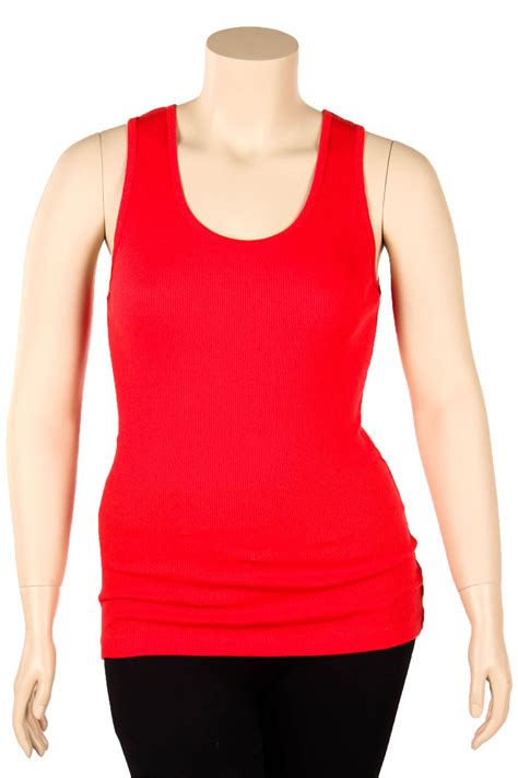 Womens Plus Size Tank Top 100% Cotton Ribbed Long Workout Scoop Basic 1X 2X 3X | eBay