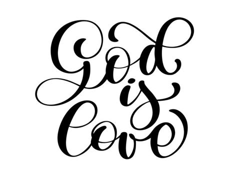 God is love christian quote text, hand lettering typography design 371003 Vector Art at Vecteezy