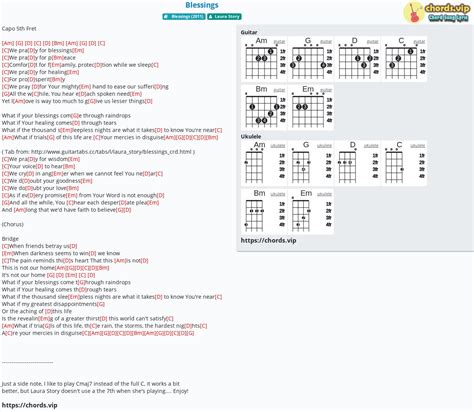 Chord: Blessings - tab, song lyric, sheet, guitar, ukulele | chords.vip