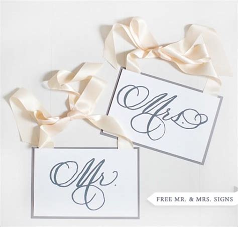 DIY - Free Mr And Mrs Signs #792737 - Weddbook