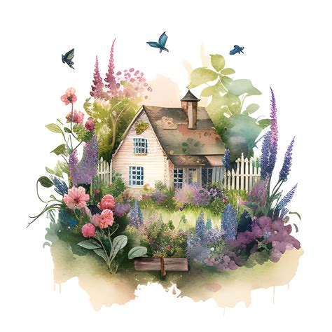 Watercolor Cottage House Clipart Cottage House Watercolor - Etsy