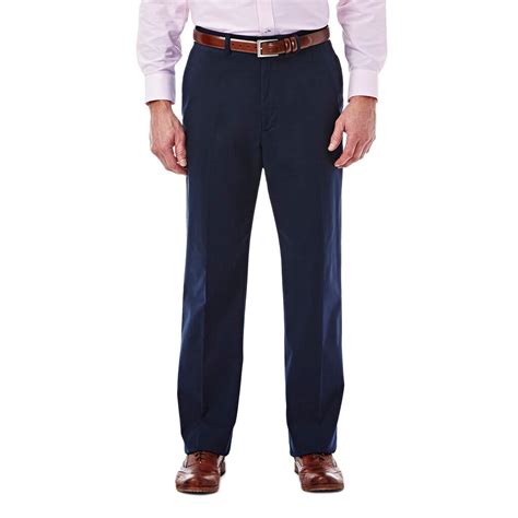 Haggar - Men's Haggar Expandomatic Stretch Classic-Fit Casual Pants Navy - Walmart.com - Walmart.com