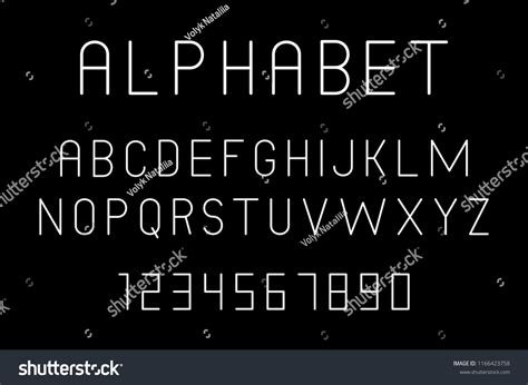 White Font Alphabet Isolated On Black Stock Vector (Royalty Free) 1166423758 | Shutterstock