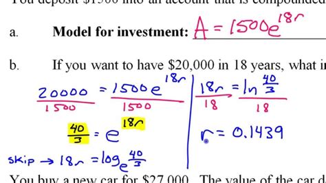 Test C Part 1 #3 to #7 Exponential and Logarithm Applications Real World Problems - YouTube