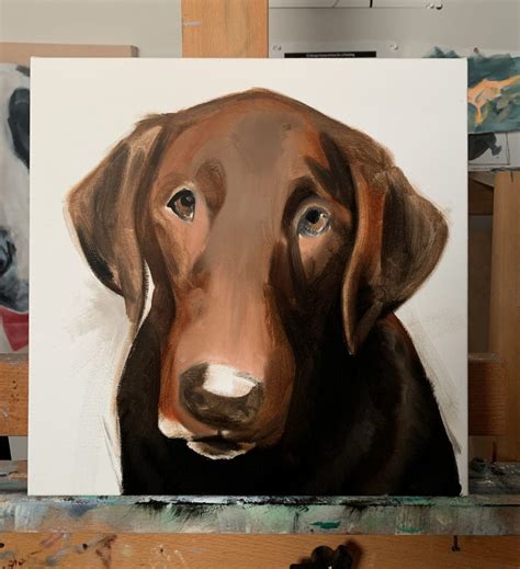 How a Chocolate Lab Oil Painting Gets Made - Paws By Zann Pet Portraits