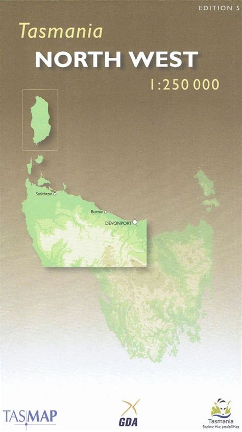 North West Tasmania Map - Tasmap Topographical Hiking Maps