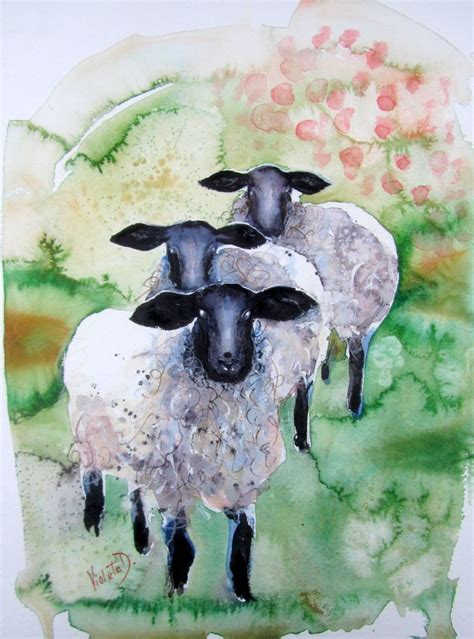 Sheep 2016 by Violeta Damjanovic-Behrendt Artfinder, Paintings For Sale, Watercolor Paper, Sheep ...