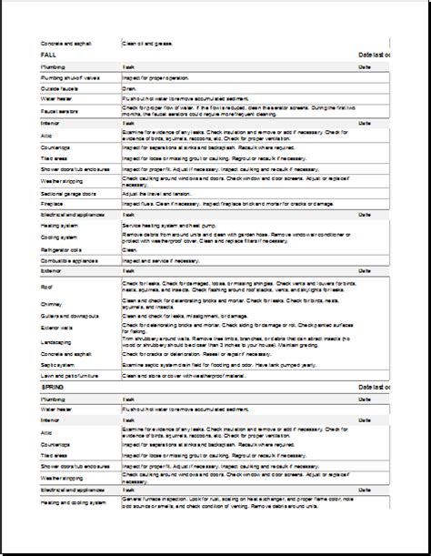 Building Maintenance Checklist Template | Word & Excel Templates