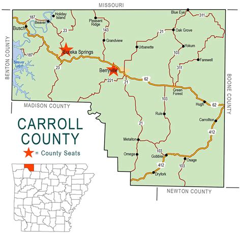 Carroll County Map - Encyclopedia of Arkansas