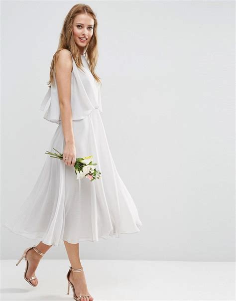 ASOS WEDDING Dress with Soft Double Layer at asos.com | Evening dresses ...