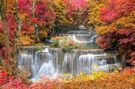 Premium Photo | Huai Mae Khamin Waterfall tier 4 Khuean Srinagarindra ...