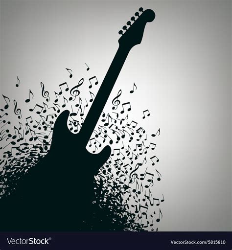 Notes guitar background Royalty Free Vector Image