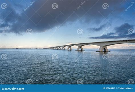 Zeeland Bridge stock image. Image of river, color, horizon - 56765447