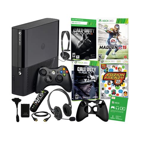 Microsoft Xbox 360 E 500GB Holiday Bundle with Games and Accessories