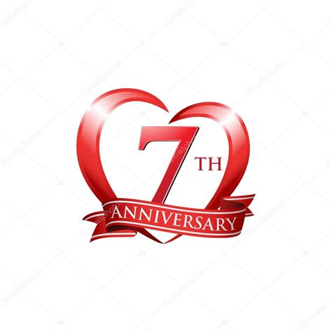 7th anniversary logo red heart Stock Vector by ©ariefpro 86351182