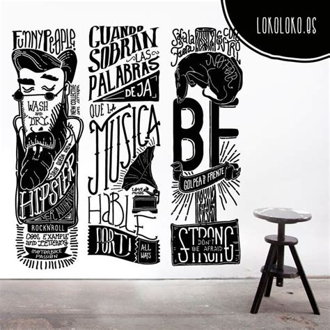 Several vinyl lettering decals to make a original mural on your wall ...