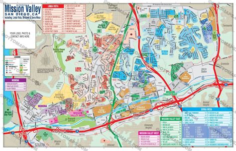 Mission Valley Map including Linda Vista, Morena and Serra Mesa – Otto Maps