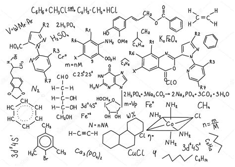 Hand drawn chemistry formulas Stock Photo by ©undrey 122290228