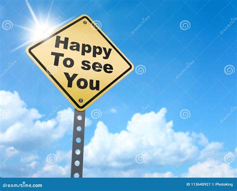 Happy to see you sign stock illustration. Illustration of background3d ...