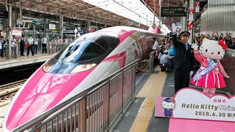 All aboard Hello Kitty: Pink bullet train debuts in Japan | CBC News