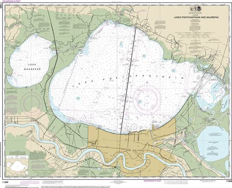 NOAA Nautical Charts of Lakes Pontchartrain and Maurepas 11369 ...