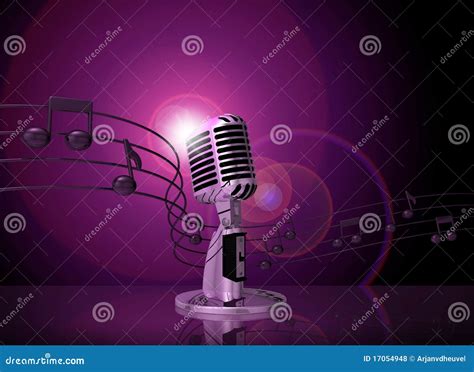 Classic Microphone With Pink Lighting Royalty Free Stock Photos - Image ...