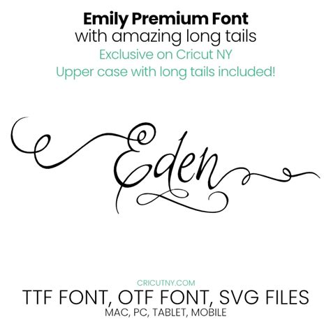 Long Tail Cursive Font with Upper Case - Cricut font, svg file for cricut & Tutorials | CricutNY ...