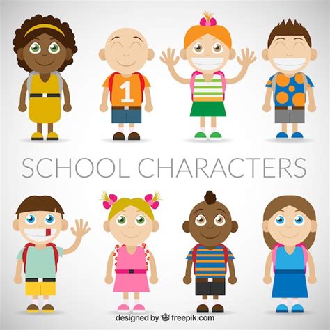 Premium Vector | Funny school characters