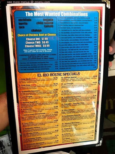 Online Menu of El Rio Restaurant, Butner, North Carolina, 27509 - Zmenu