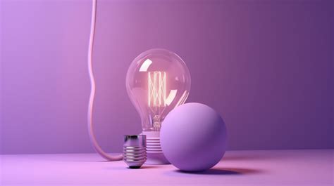 Lightbulb Idea Illuminated On Soft Pastel Purple Background 3d Render ...
